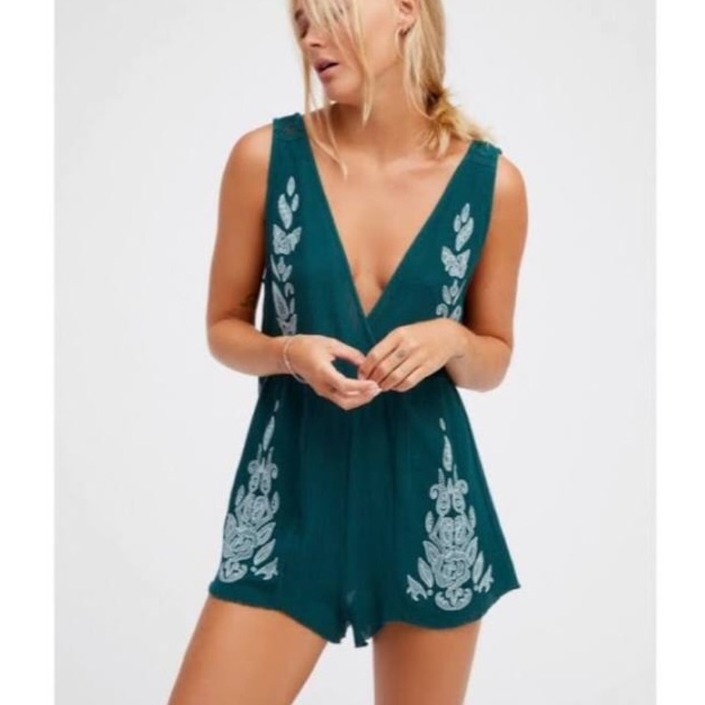 free people blue romper